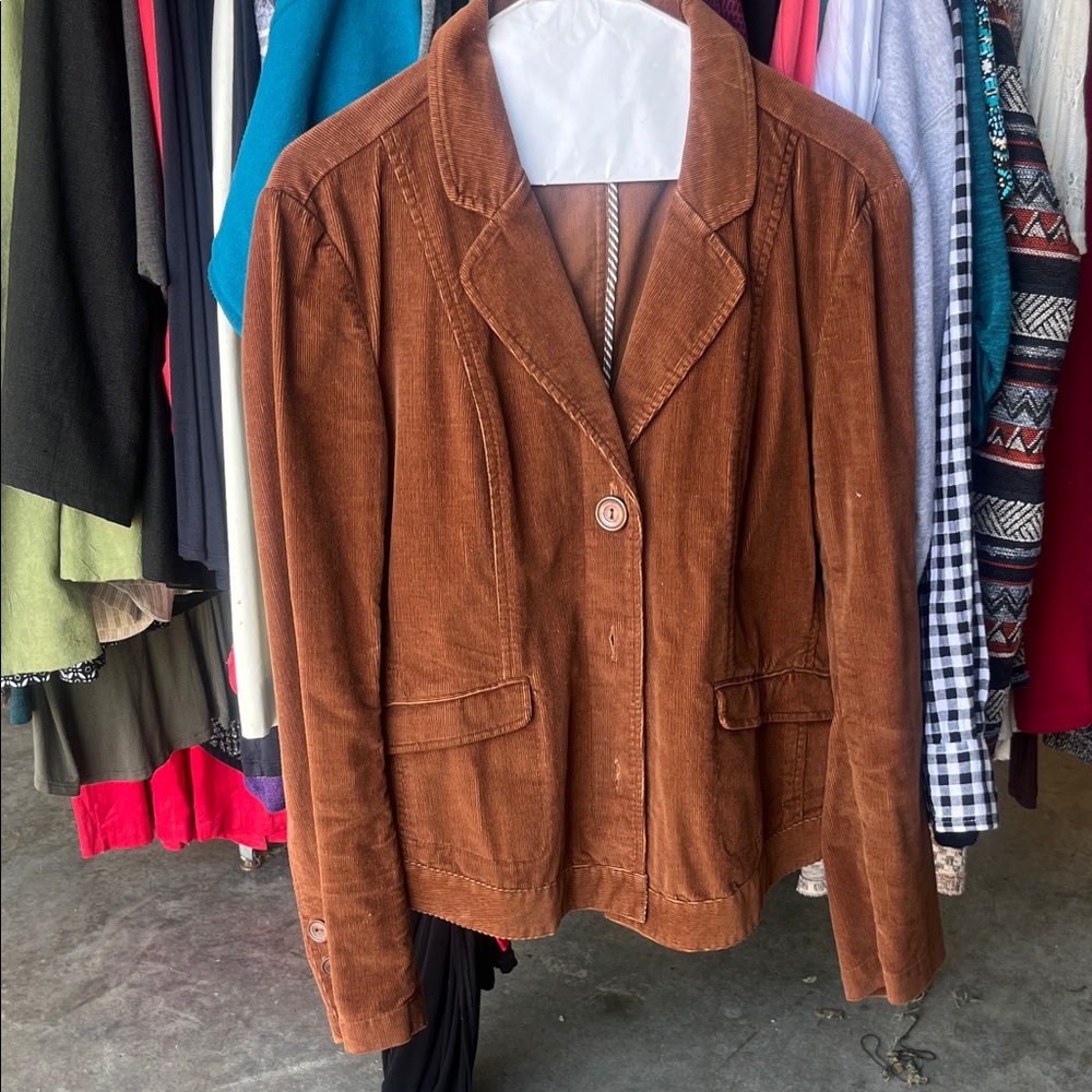 Christopher & Banks Brown Corduroy Blazer